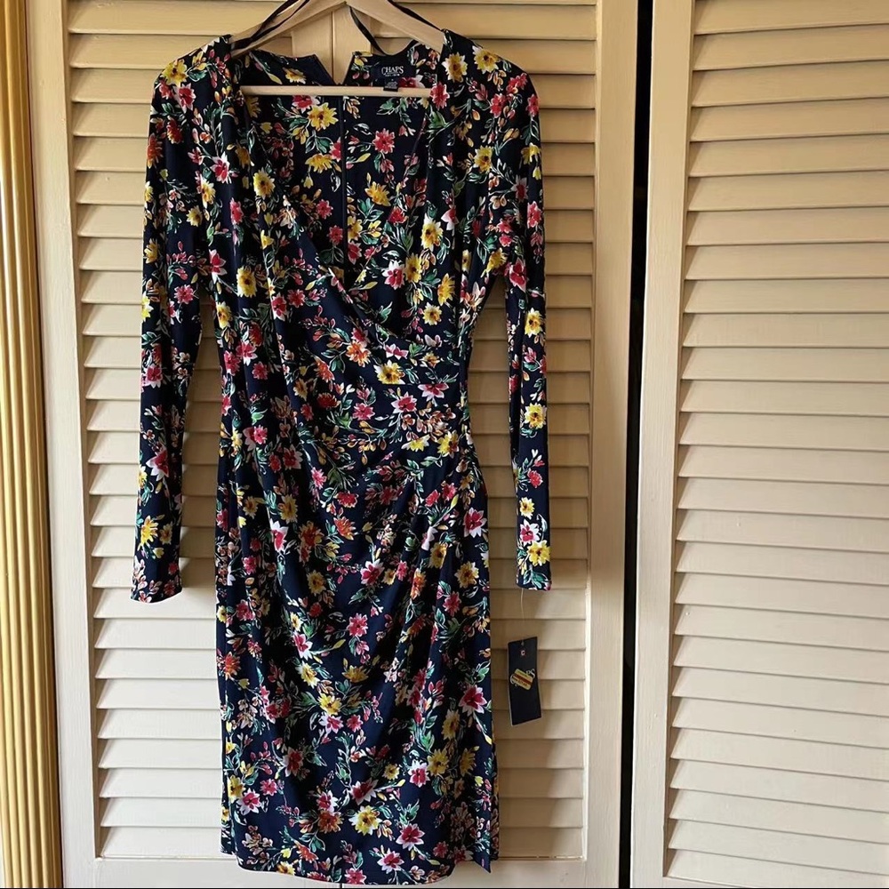 Chaps floral long sleeve dress